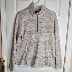 Kuhl Women's Cream and Gray Half-Zip Fleece Pullover Ascendyr  Size XL